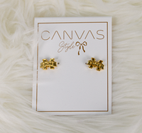 Canvas Banner M 24k Gold Earrings