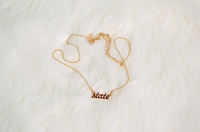 Canvas Style State Script Necklace