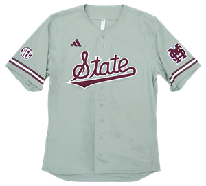 State Script Sleeve Stripes Baseball Jersey
