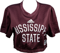 2022 Adidas Mississippi State Arch V-Neck Cropped Jersey