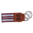 Embossed Leather Banner M 4 Color Stripe Keychain