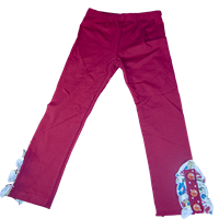 Kids Leggings with Ruffles and Buttons on Bottom