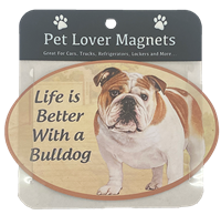 Life is Better With a Bulldog Oval Car Magnet