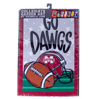 Magnolia Lane Go Dawgs Star Background Flag with Football and Helmet