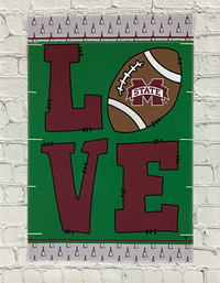 Magnolia Lane Banner M Love Football Garden Flag