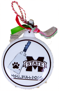 Banner M MSU Bulldogs Ornament