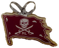 Skull Cross Swords Leach Flag Ornament
