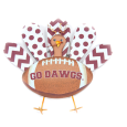 Round Top Collection Turkey With Football Yard Ornament