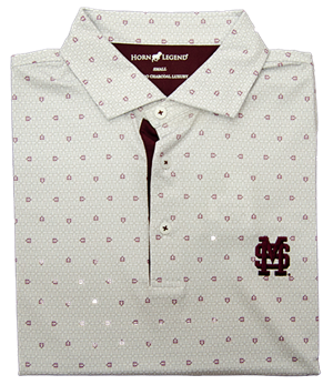MSU Baseball Logo Basepath Pattern Polo