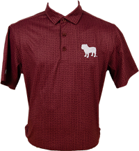 Antigua Live Dog Pattern White Mens Polo