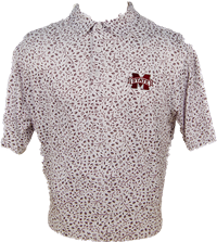 Antigua Leafy Branches Pattern Banner M Mens Polo