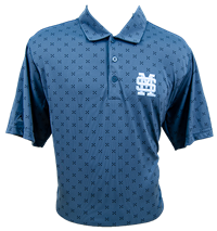 Antigua White M Over S Dot Patterns All Over Polo