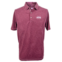 Tommy Bahama Banner M Maroon Heather Polo with Grey Stitching