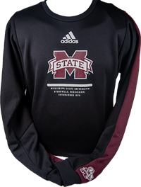 2021 Adidas Banner M Mississippi State University Sweatshirt with Maroon on Sleeves