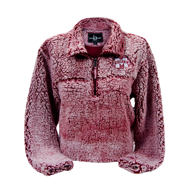 frosty garnet sherpa pullover