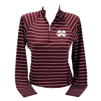 Cutter And Buck Small Stripe Evie Banner M Quarter Zip Pullover