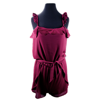 Ruffle Strap With Back Tie Romper
