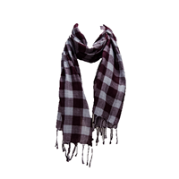 Ug Apparel Plaid Gauze Tassel Scarf