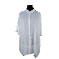 Gauze Oversize Long Button Up Top