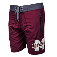 Chiliwear Distressed Front Zip Back Swim Shorts