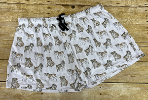 Realistic Bulldog Pattern Sleep Shorts