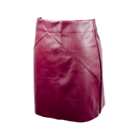 Plain Maroon Leather Skirt