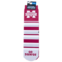 Striped Banner M With go Dawgs on the Toe Knee High Socks