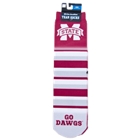 Striped Banner M With Go Dawgs On The Toe Knee High Socks