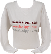 chicka-d Tri-Color Msstate Crew Sweatshirt