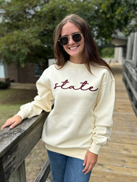 MV Sport State Cursive Crew Sweatshirt
