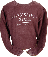 Chicka-D Corded Mississippi State Arch 1878 Crew Sweatshirt