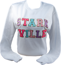 Multicolored Starkville with Glitter Patch Sweatshirt