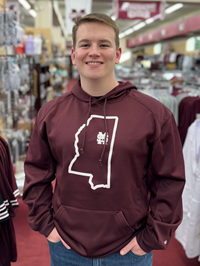 Badger State Outline with M over S over Starkville Hoodie