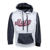Women's Hooded Sweatshirt State Script Distressed