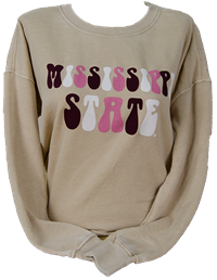 Chicka-D Hi-Lo Mississippi State Multicolor Bubble Letter Pullover Sweatshirt