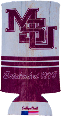 Stacked MSU Est 1878 Bulldogs Slim Can Coozie