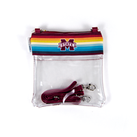 Desden Rainbow Stripe Banner M Clear Crossbody Bag