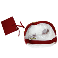 Capri Clear Small Maroon And Gold Handbag