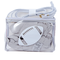 Megan White Crossbody Football Clear Bag