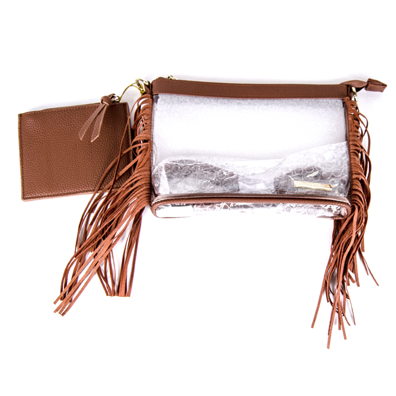 Capri Designs Western Fringe Clear Crossbody Campus Book Mart