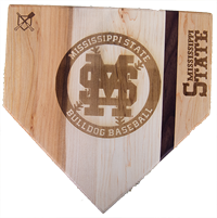 Mississippi State Baseball Home Plate Wood Cutting Board