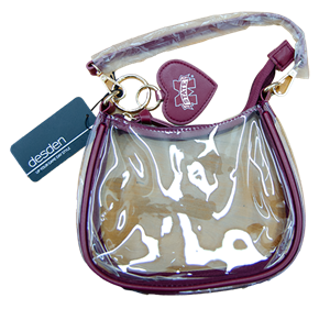 8" x 5.5" Clear Zip Purse w/ Charm Key Ring