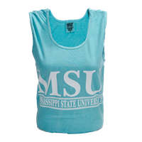 Comfort Colors MSU Bar with White Letters Tank