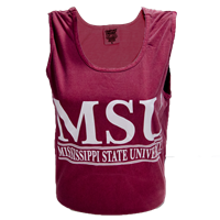 Comfort Colors MSU Bar with White Letters Tank