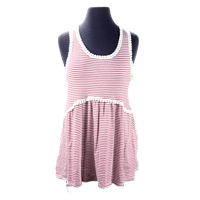 Baby Doll Stripe Lace Trim Tank Top