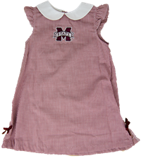 Toddler Vive La Fete Embroided Banner M Sleeveless Collared Gingham Dress