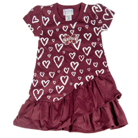 Toddler Dress Banner M with Heart and Ruffle Bottom