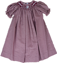 Toddler Vive La Fete Banner M Bulldog Face Smocked Gingham Dress