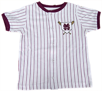 Toddler Pinstripe Homeplate M over S Snap Button up