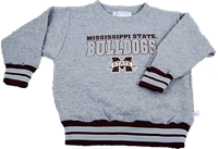 Third Street Toddler Mississippi State Bulldogs Crew Sweatshirt with Stripe Cuffs